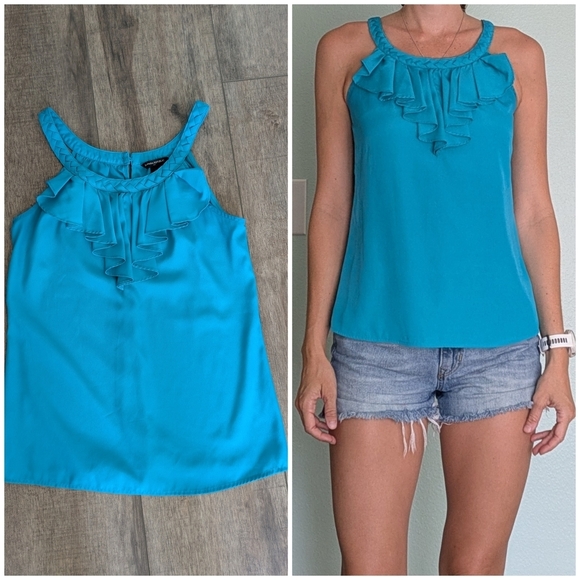 Banana Republic Tops - buy1 Get 1 Free Tops! Banana Republic Turquoise Ruffle Blouse